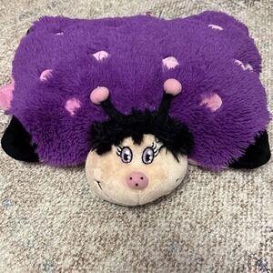 Pillow Pets PeeWee Dreamy Purple Ladybug 11" Plush Pink Spots Polka Dots